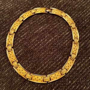 Christian Dior 18K gold electroplated necklace and bracelet. This is a set.